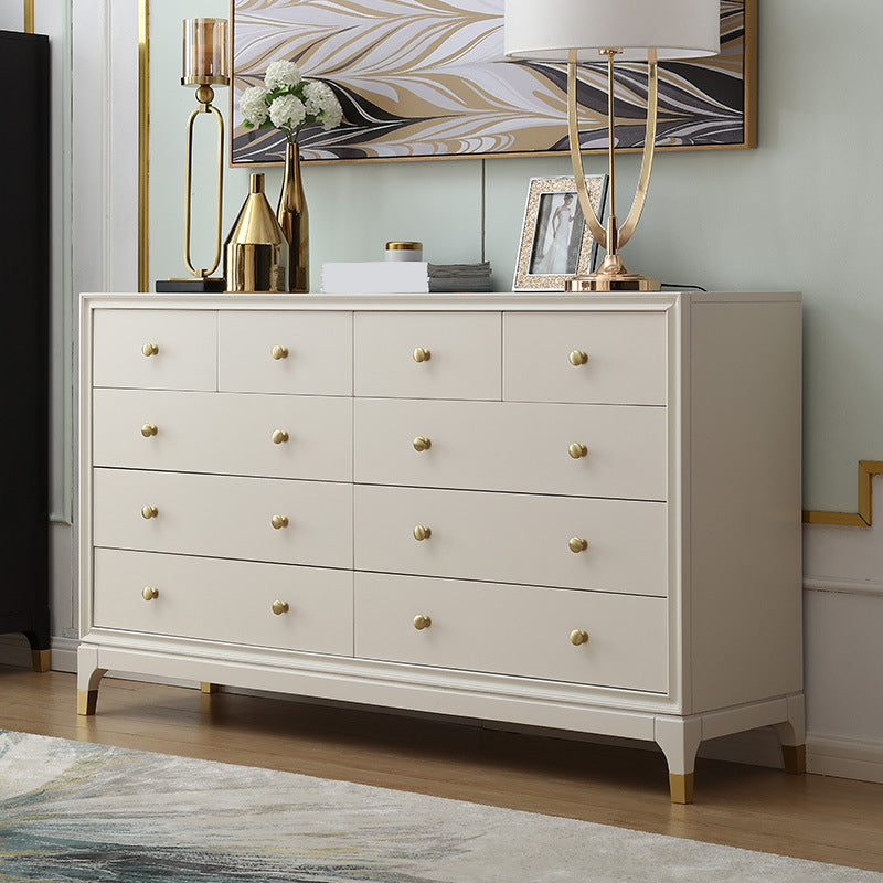 Classic Glam Double Dresser Cherry Horizontal Storage Chest Dresser for Bedroom