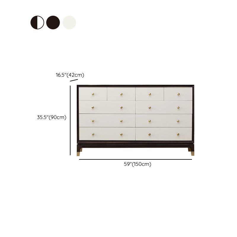 Classic Glam Double Dresser Cherry Horizontal Storage Chest Dresser for Bedroom