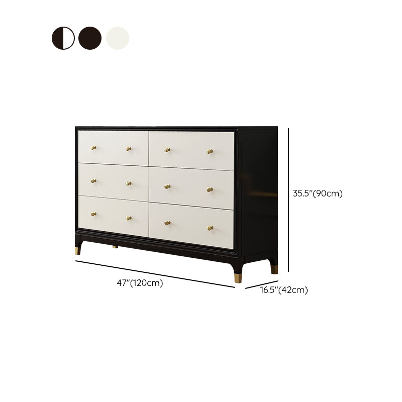 Classic Glam Double Dresser Cherry Horizontal Storage Chest Dresser for Bedroom