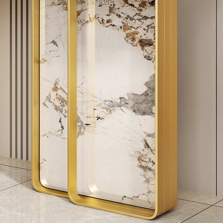 12 inch Wide Accent Table Rectangle Shape Stone Console Table for Hall
