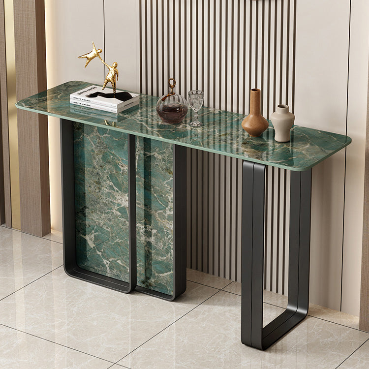 12 inch Wide Accent Table Rectangle Shape Stone Console Table for Hall