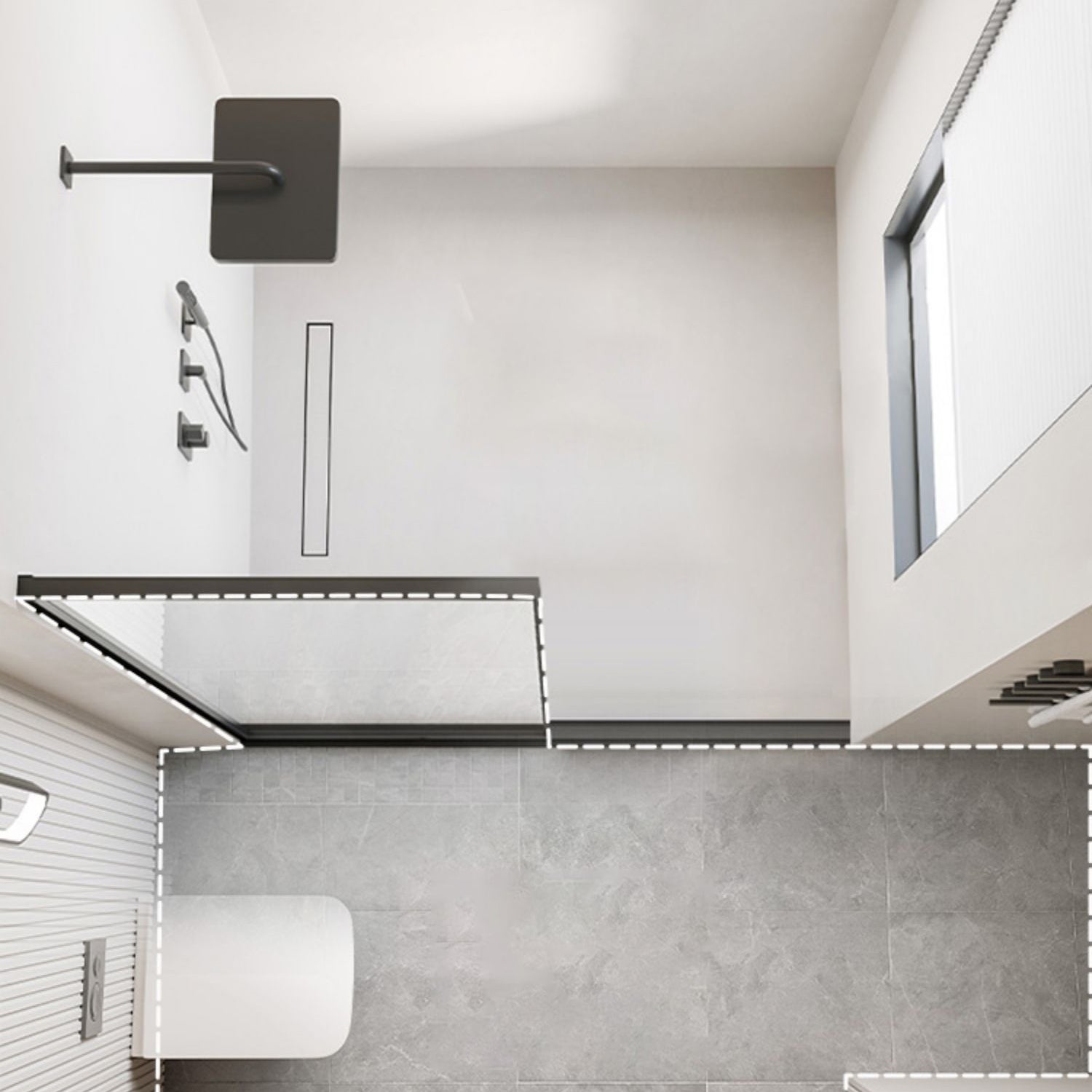 Fixed Full Frame Shower Screen Half Partition Bathroom Shower Screen