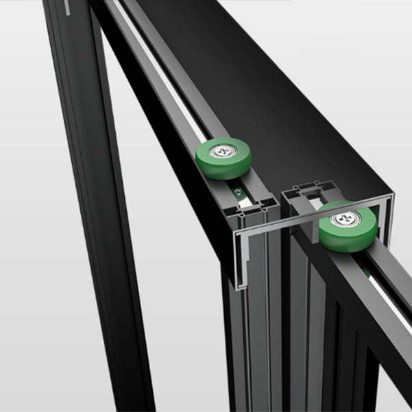 Matte Gray Bypass Shower Door Full Frame Tempered Glass Shower Door