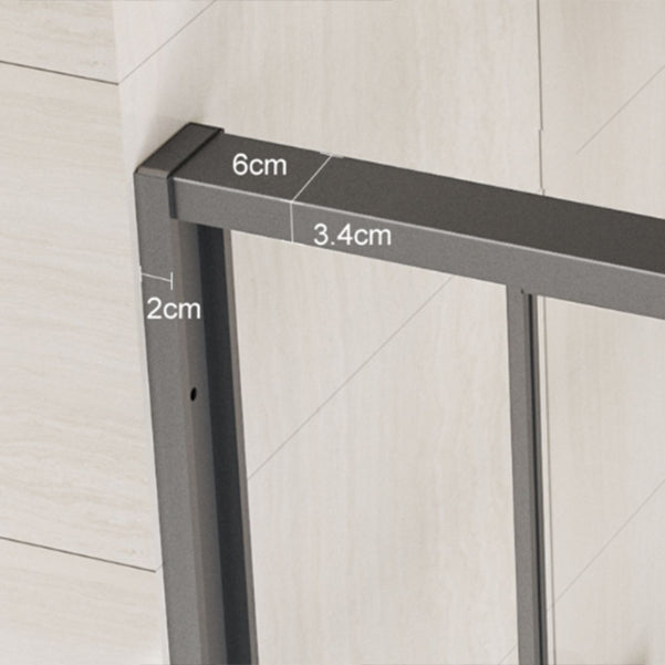 Matte Gray Bypass Shower Door Full Frame Tempered Glass Shower Door