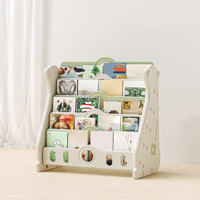 Contemporary Freestanding Book Display Plastic Bookcase with Closed Back
