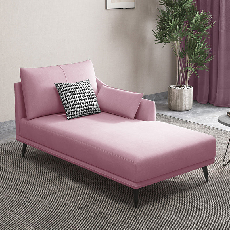 Nordic Cushioned Chaise Lounge Leather Chaise with Recessed Arms for Bedroom