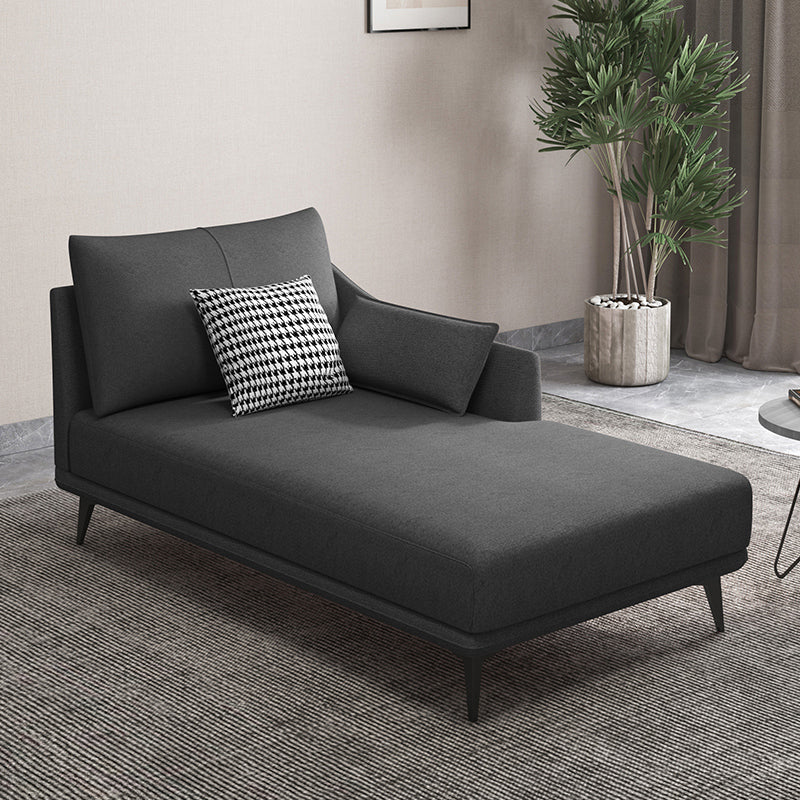 Nordic Cushioned Chaise Lounge Leather Chaise with Recessed Arms for Bedroom