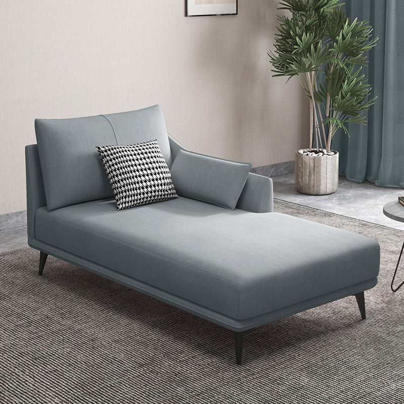 Nordic Cushioned Chaise Lounge Leather Chaise with Recessed Arms for Bedroom