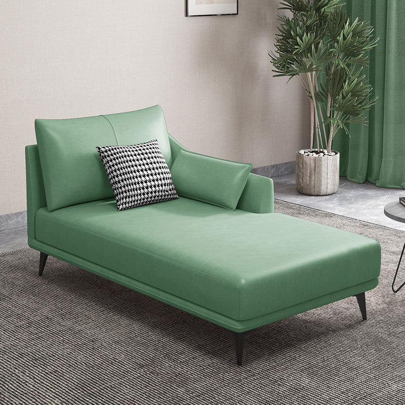Nordic Cushioned Chaise Lounge Leather Chaise with Recessed Arms for Bedroom