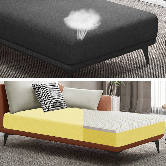 Nordic Cushioned Chaise Lounge Leather Chaise with Recessed Arms for Bedroom