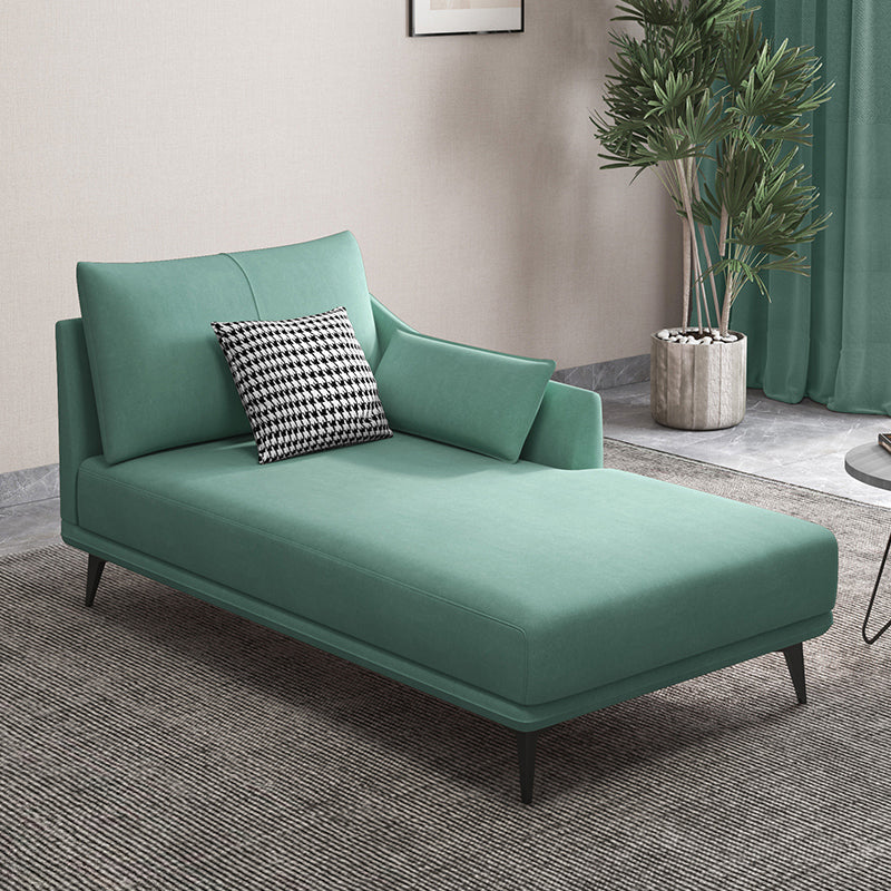 Nordic Cushioned Chaise Lounge Leather Chaise with Recessed Arms for Bedroom