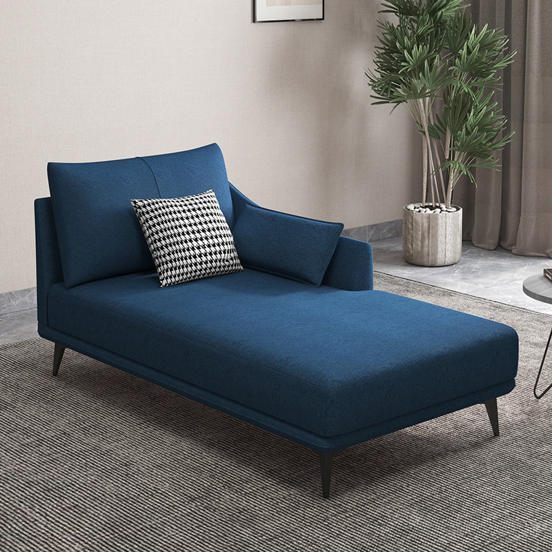 Nordic Cushioned Chaise Lounge Leather Chaise with Recessed Arms for Bedroom