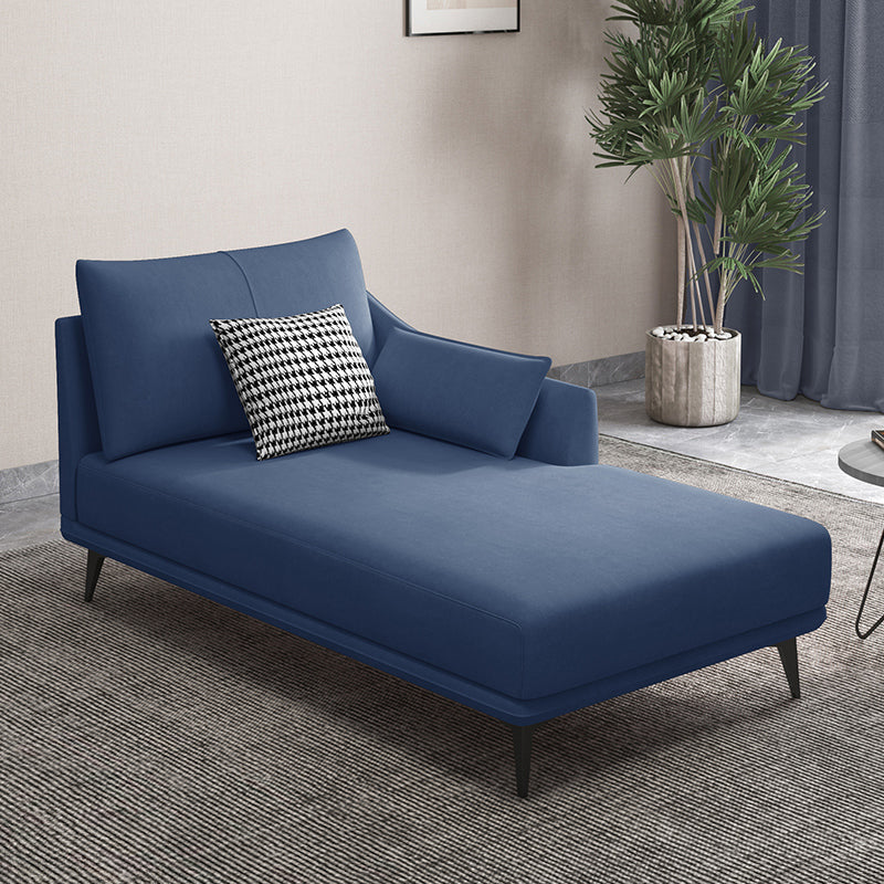 Nordic Cushioned Chaise Lounge Leather Chaise with Recessed Arms for Bedroom