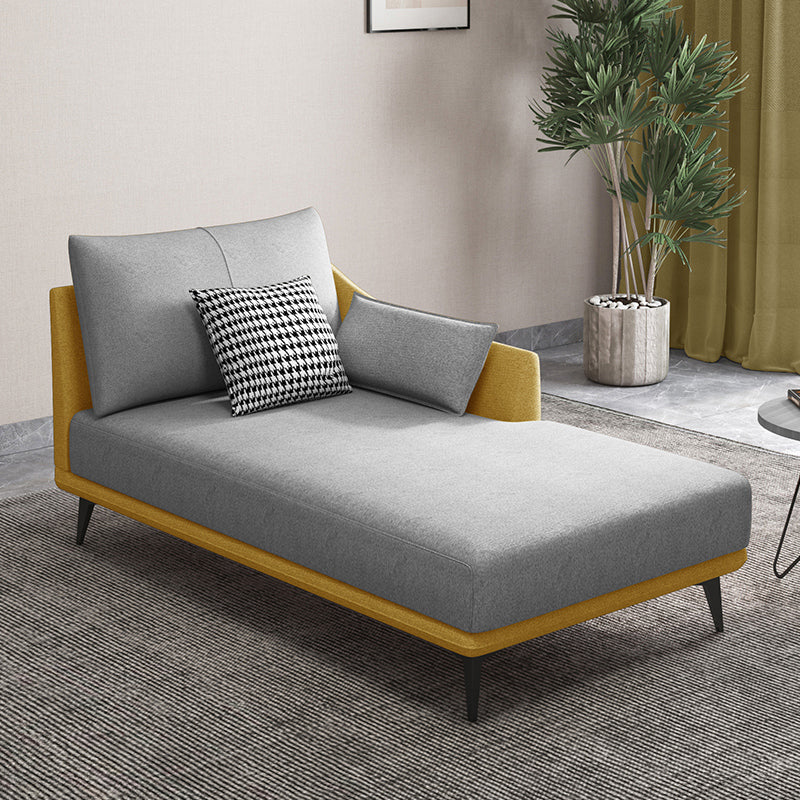 Nordic Cushioned Chaise Lounge Leather Chaise with Recessed Arms for Bedroom