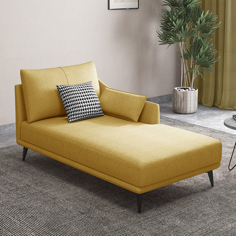 Nordic Cushioned Chaise Lounge Leather Chaise with Recessed Arms for Bedroom