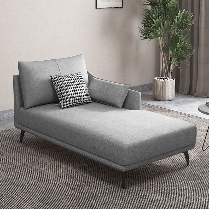 Nordic Cushioned Chaise Lounge Leather Chaise with Recessed Arms for Bedroom