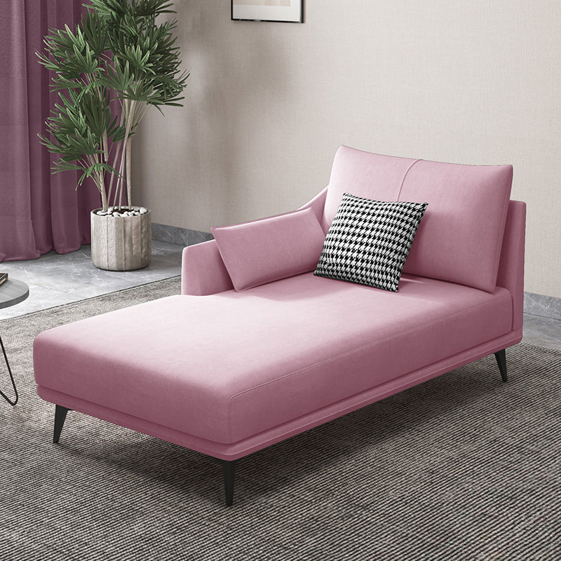 Nordic Cushioned Chaise Lounge Leather Chaise with Recessed Arms for Bedroom