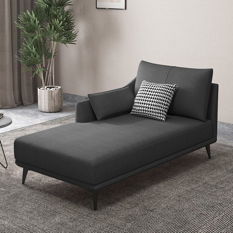 Nordic Cushioned Chaise Lounge Leather Chaise with Recessed Arms for Bedroom