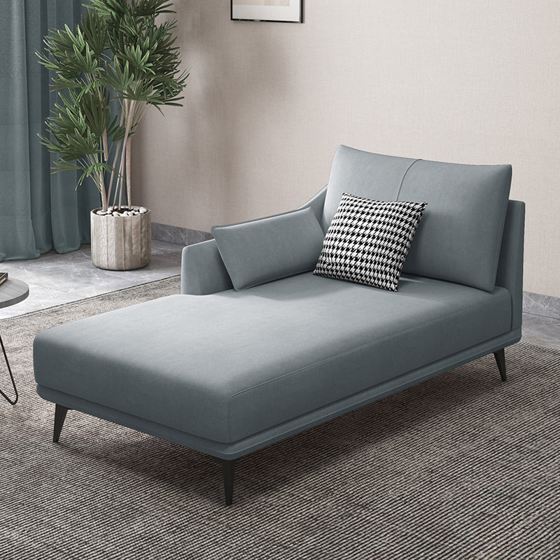 Nordic Cushioned Chaise Lounge Leather Chaise with Recessed Arms for Bedroom