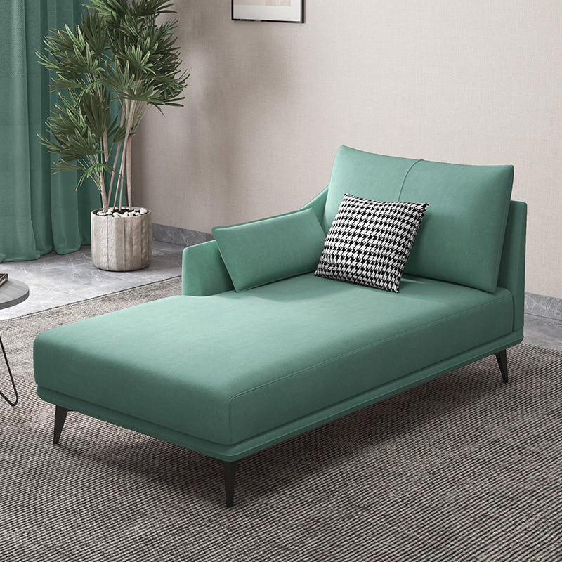 Nordic Cushioned Chaise Lounge Leather Chaise with Recessed Arms for Bedroom