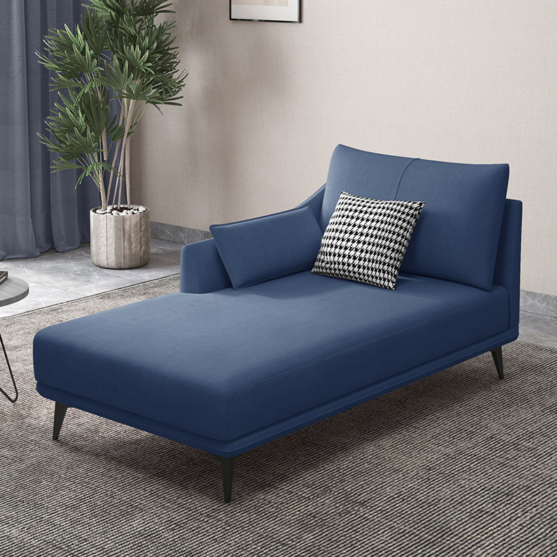 Nordic Cushioned Chaise Lounge Leather Chaise with Recessed Arms for Bedroom