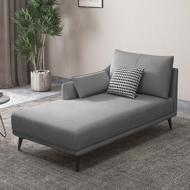 Nordic Cushioned Chaise Lounge Leather Chaise with Recessed Arms for Bedroom