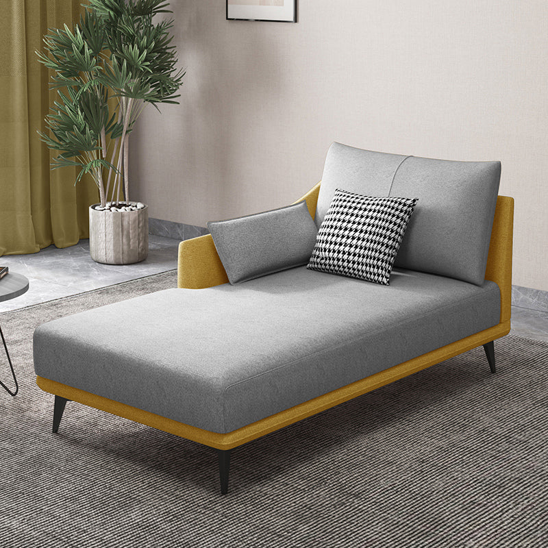Nordic Cushioned Chaise Lounge Leather Chaise with Recessed Arms for Bedroom