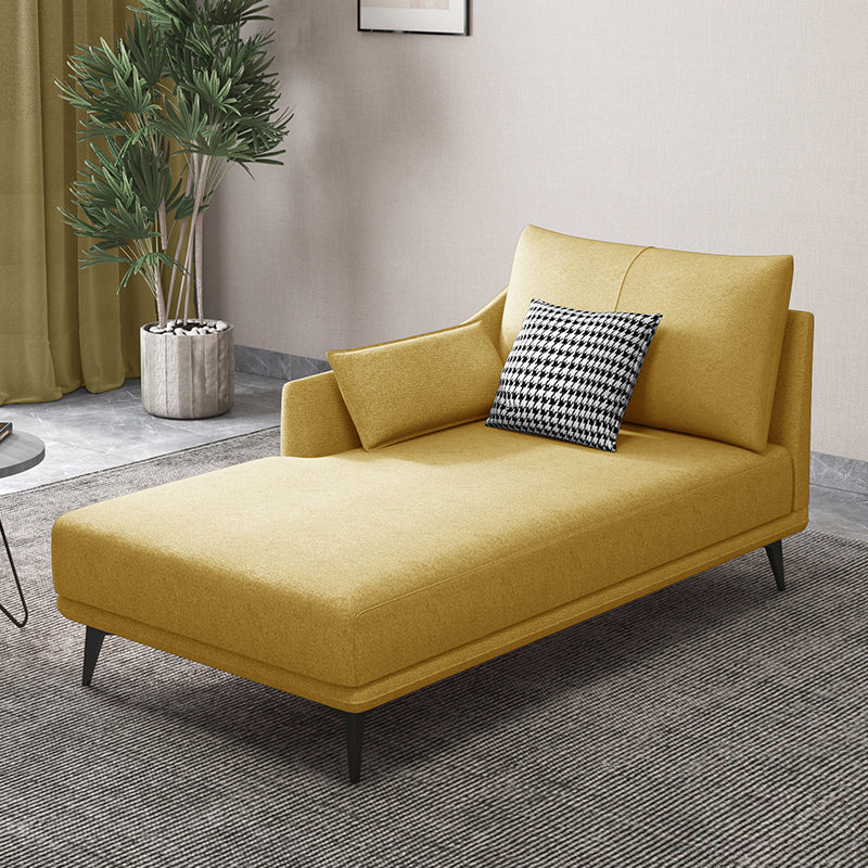 Nordic Cushioned Chaise Lounge Leather Chaise with Recessed Arms for Bedroom