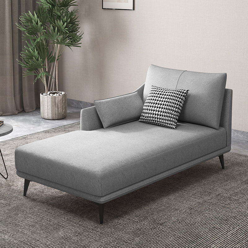 Nordic Cushioned Chaise Lounge Leather Chaise with Recessed Arms for Bedroom
