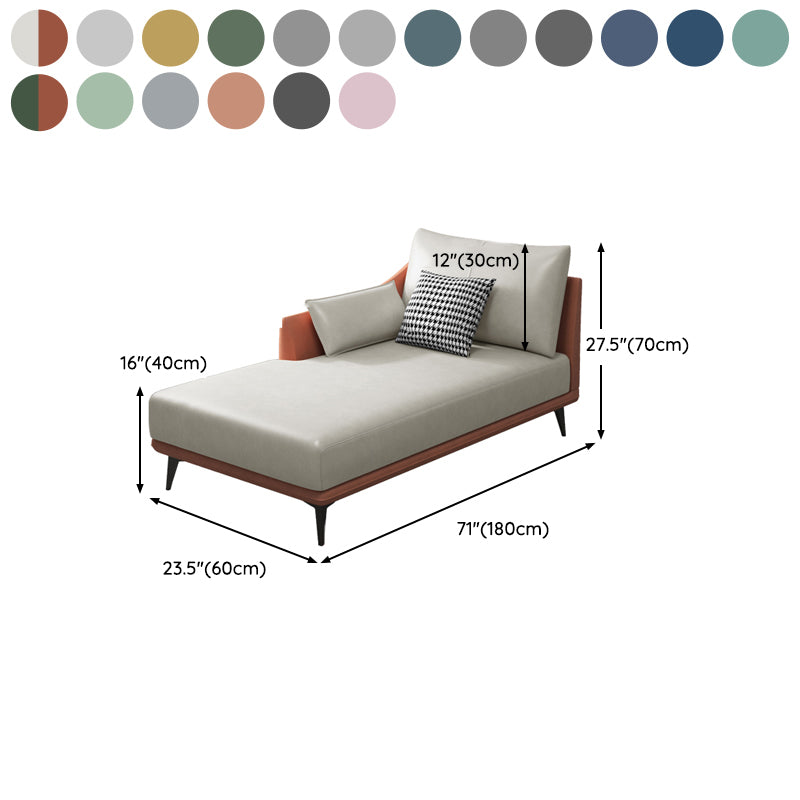 Nordic Cushioned Chaise Lounge Leather Chaise with Recessed Arms for Bedroom