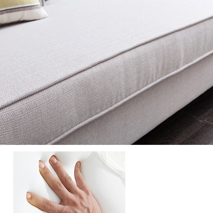 Modern Style Chaise Lounge Couch Solid Color Lounge Chair with Linen