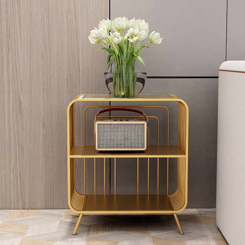 Glam Closed Back Shelf Bookcase Metal Book Shelf for Study Room