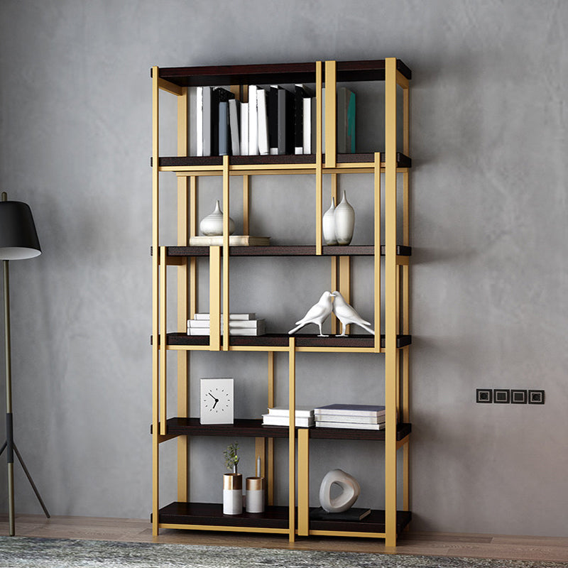 Glam Shelf Bookcase Open Back Metal Bookcase for Home Office