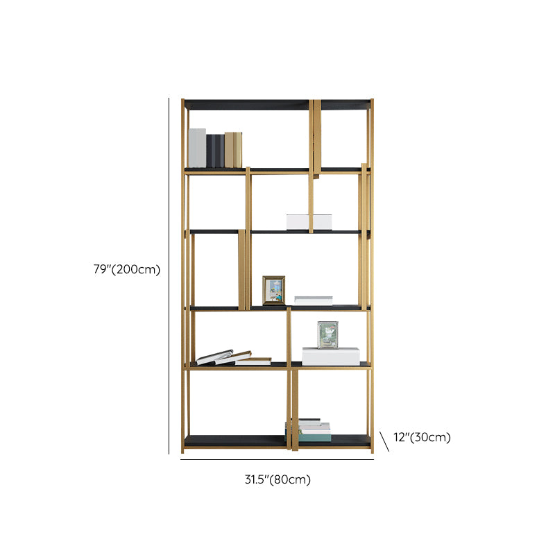 Glam Shelf Bookcase Open Back Metal Bookcase for Home Office