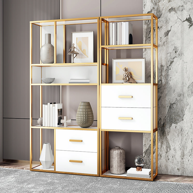 Glam Shelf Bookcase Metal Open Back Bookshelf for Study Room