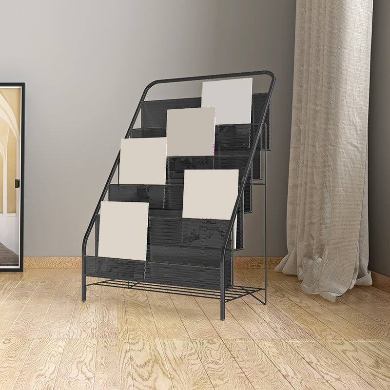 Glam Shelf Bookcase Closed Back Metal Book Shelf for Study Room