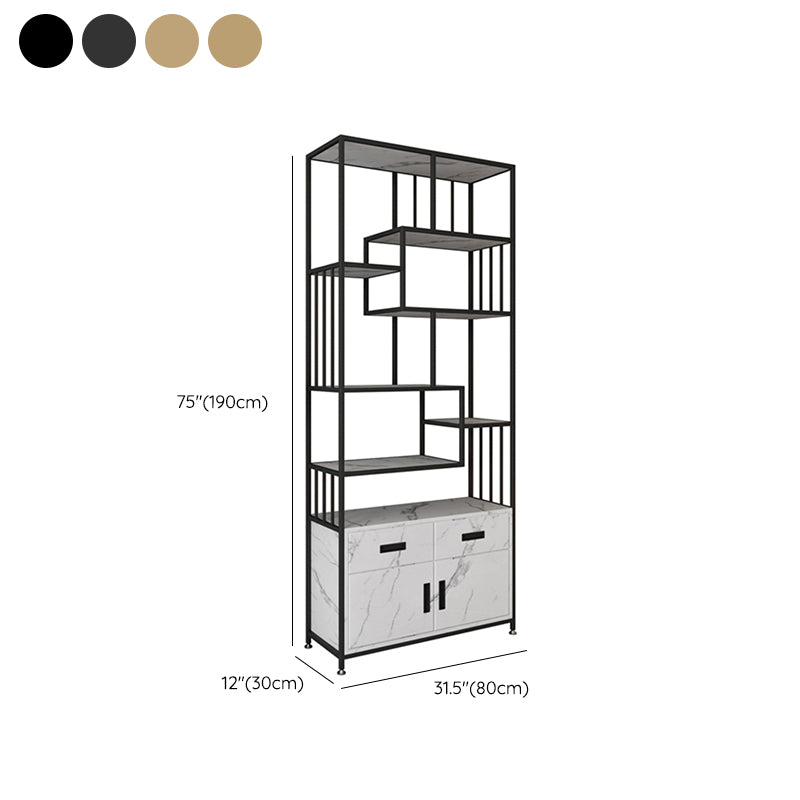 Glam Shelf Bookcase Open Back Metal Book Shelf for Study Room