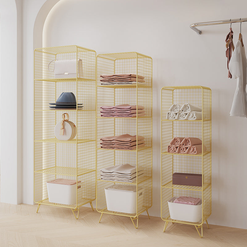 Glam Shelf Bookcase Closed Back Metal Book Shelf for Home Office