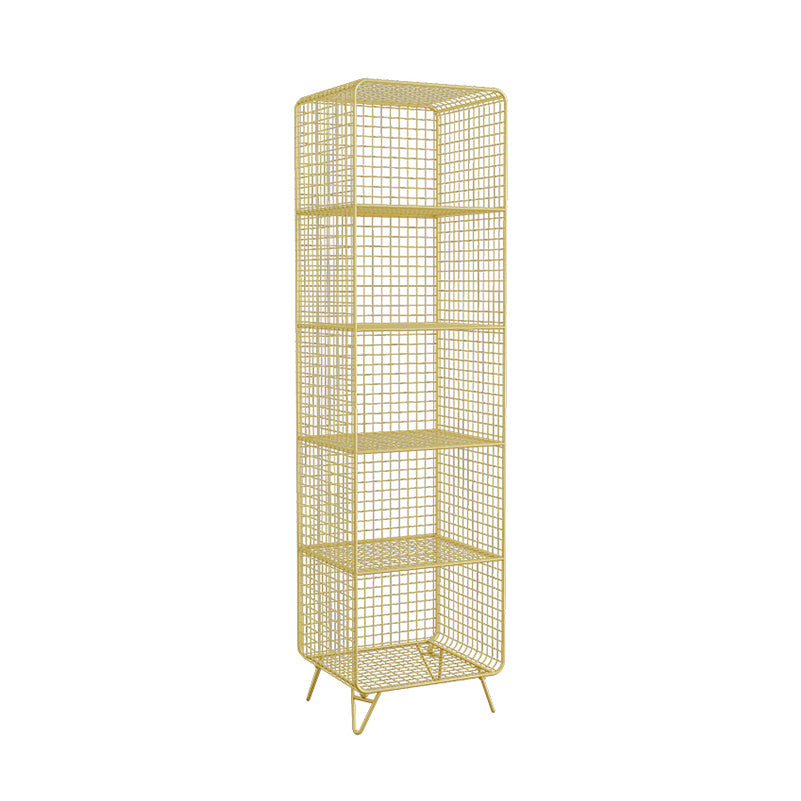 Glam Shelf Bookcase Closed Back Metal Book Shelf for Home Office