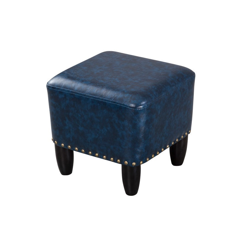 Leather Standard Stool Modern Style Simple Household Square Footstool