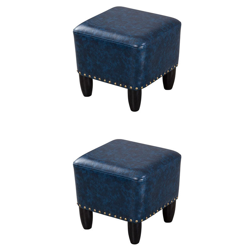 Leather Standard Stool Modern Style Simple Household Square Footstool