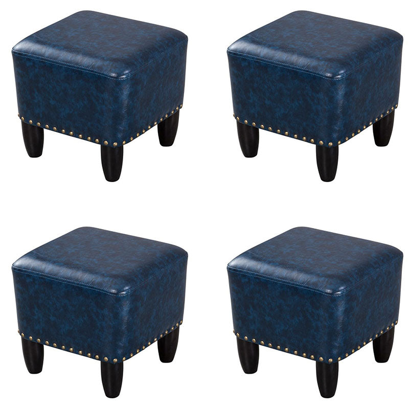 Leather Standard Stool Modern Style Simple Household Square Footstool