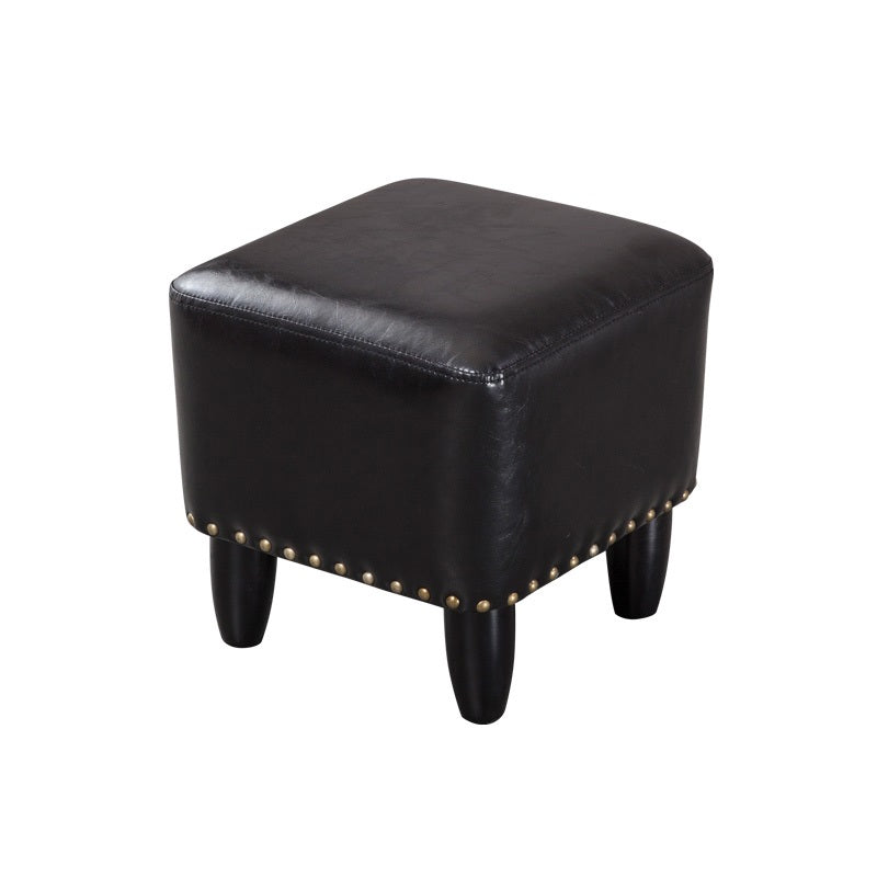 Leather Standard Stool Modern Style Simple Household Square Footstool