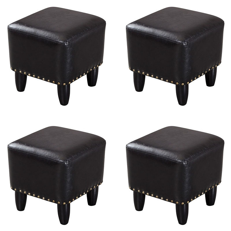 Leather Standard Stool Modern Style Simple Household Square Footstool