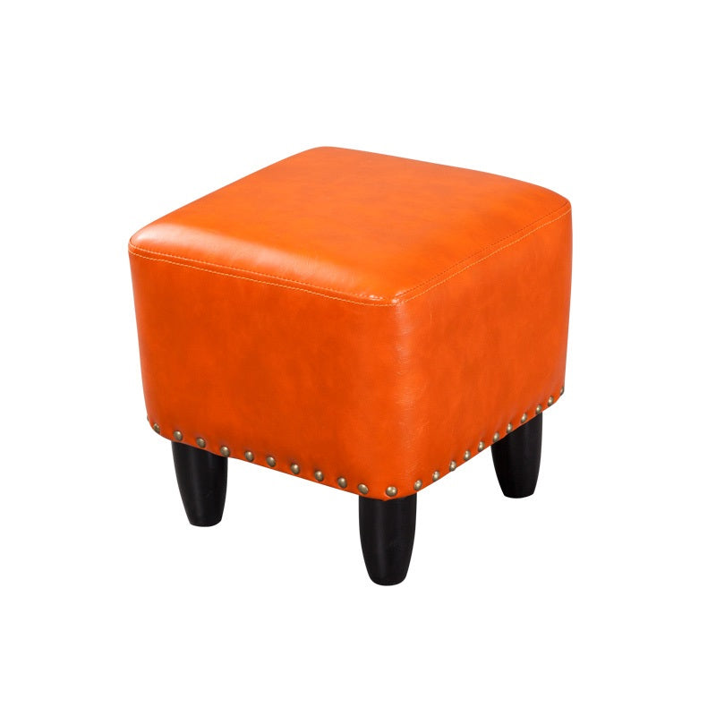Leather Standard Stool Modern Style Simple Household Square Footstool
