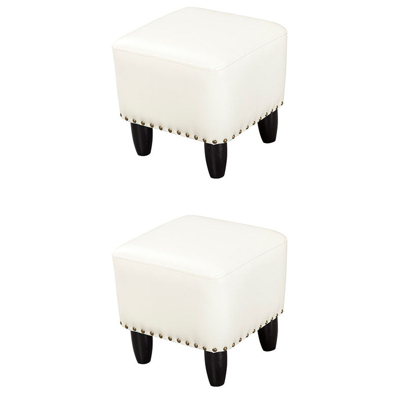 Leather Standard Stool Modern Style Simple Household Square Footstool