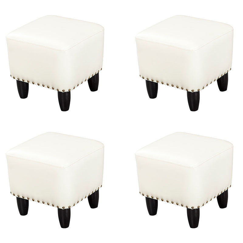 Leather Standard Stool Modern Style Simple Household Square Footstool