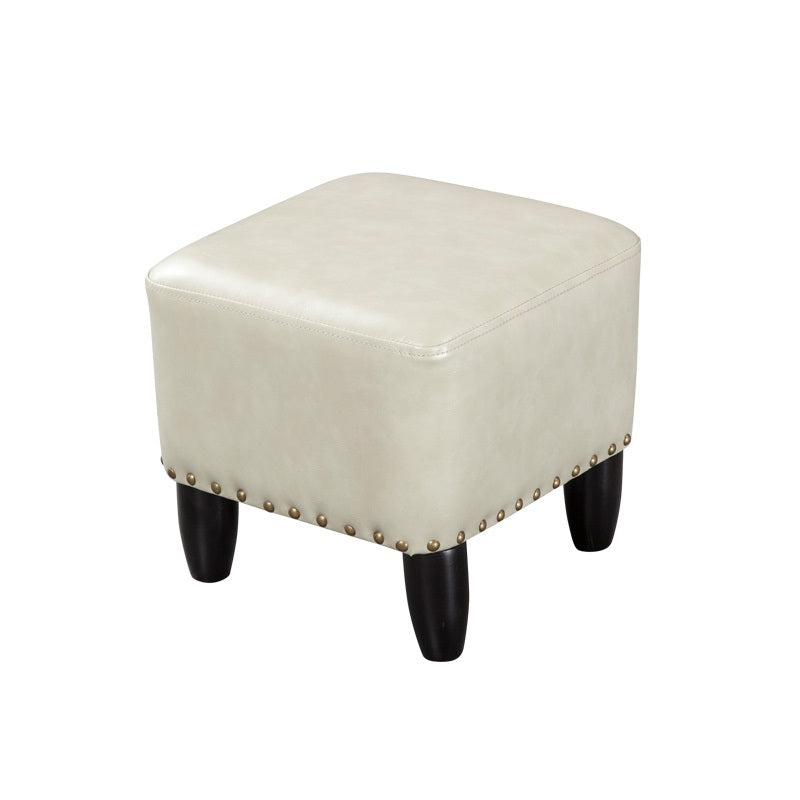 Leather Standard Stool Modern Style Simple Household Square Footstool