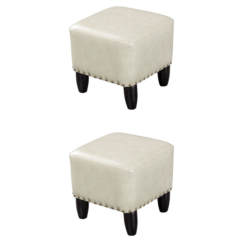 Leather Standard Stool Modern Style Simple Household Square Footstool