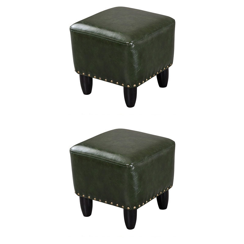 Leather Standard Stool Modern Style Simple Household Square Footstool
